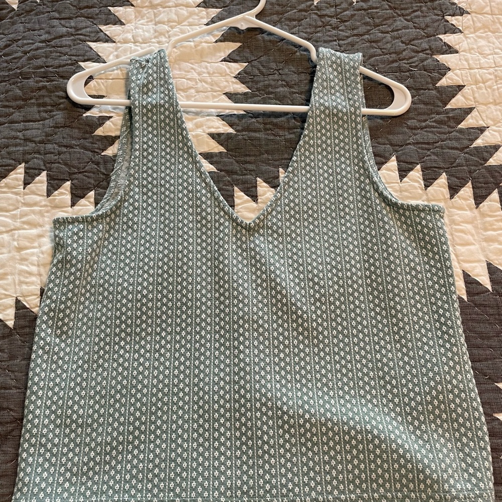 Madewell Green Geometric Tank Top